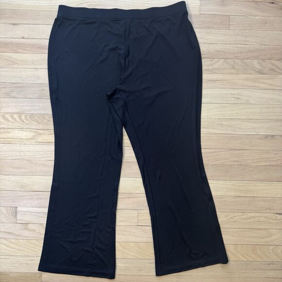 Susan Graver Premier Liquid Knit Black Pull On Pant Stretch Women 1XP - Picture 1 of 7